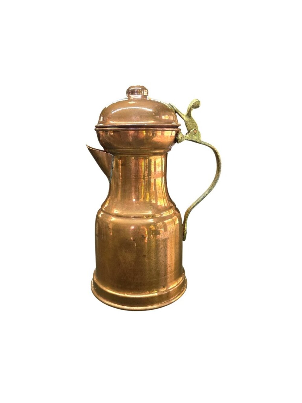 Vintage Handmade Copper Pitcher Brass Handle - 8 Inches Tall - Made In Turkey
